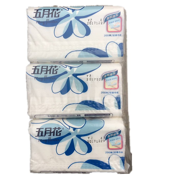 五月花纯厚系列抽纸 200抽  包装随机